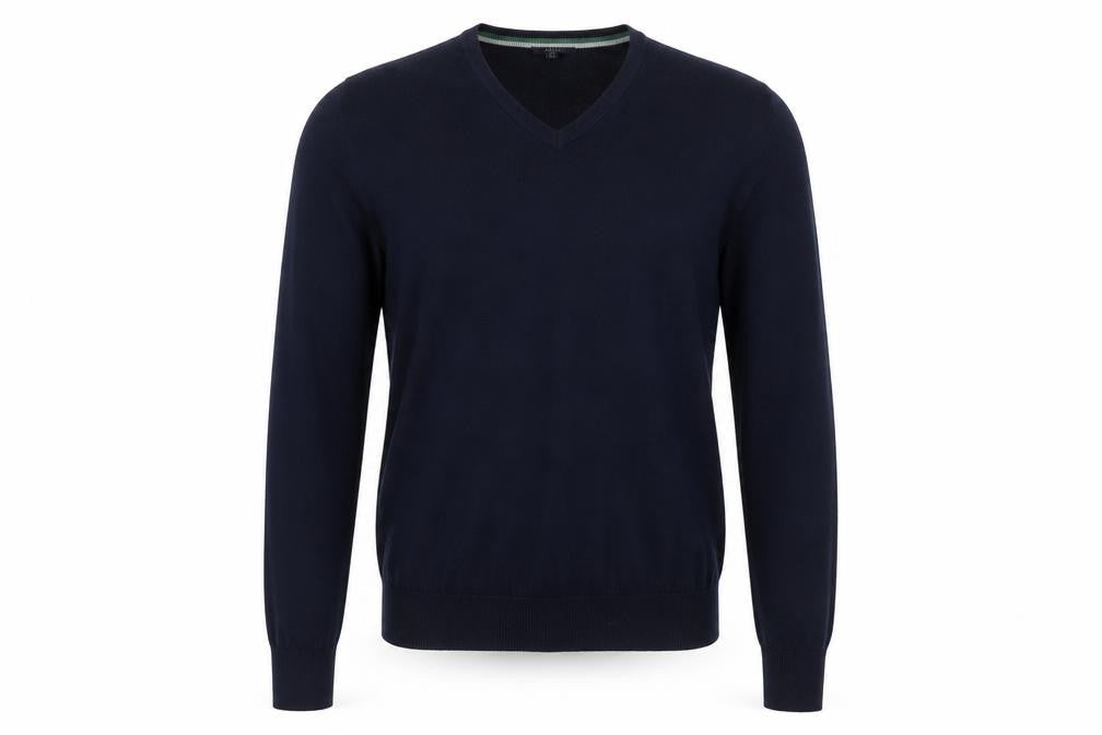 Rochas Paris Men's Blue Wool Blend V-Neck Jumper Size L