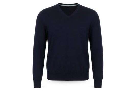 Rochas Paris Men's Blue Wool Blend V-Neck Jumper Size L