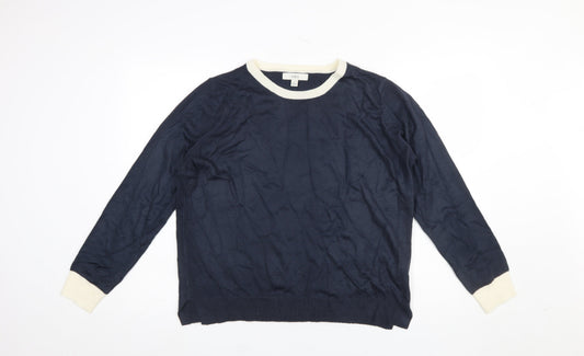 Marks and Spencer Women’s Blue Crew Neck Acrylic Jumper Size 14