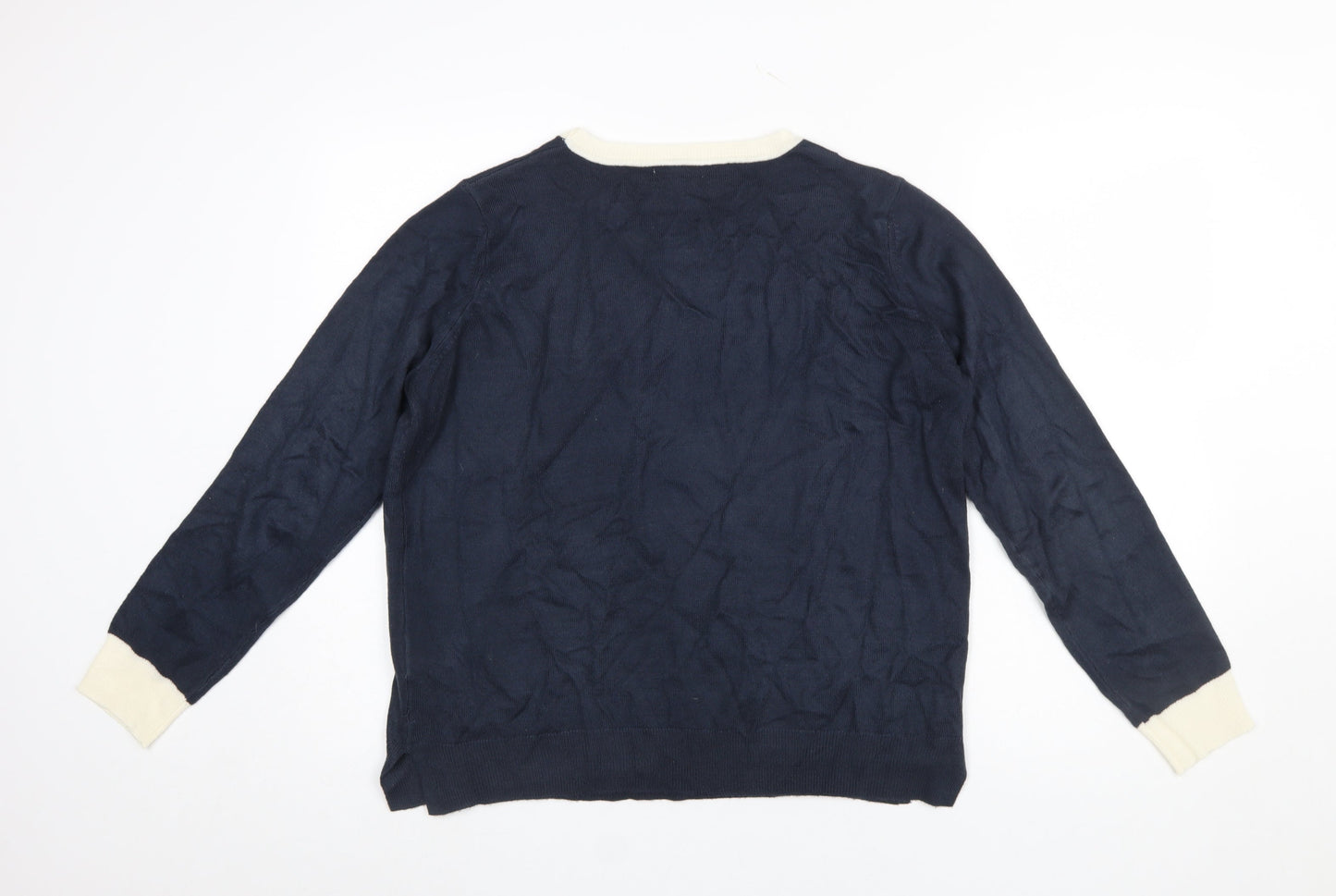 Marks and Spencer Women’s Blue Crew Neck Acrylic Jumper Size 14