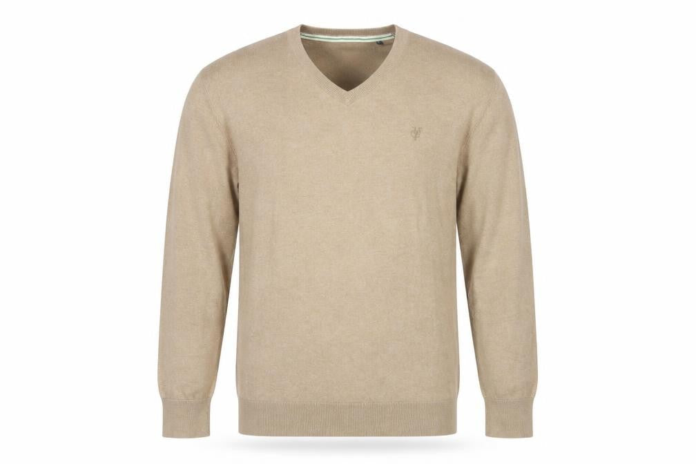 Marc O'Polo Men's Beige Cotton V-Neck Jumper Size S