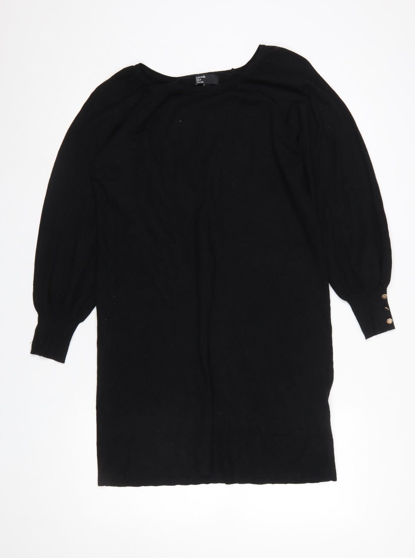 Friends Like These Women’s Black Knit Jumper Dress UK 12 Long Sleeve