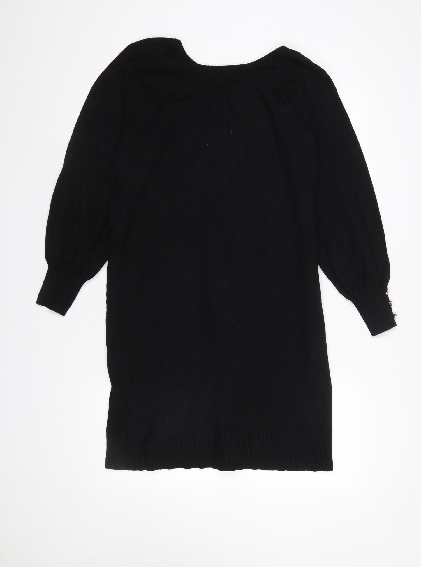 Friends Like These Women’s Black Knit Jumper Dress UK 12 Long Sleeve