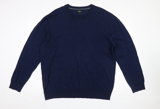 Next Men’s Blue 2XL Cotton Crew Neck Jumper