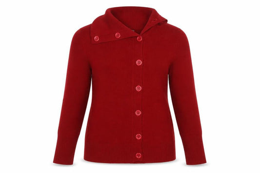 Wallis Women’s Red Long Sleeve Collared Button Cardigan Size 14