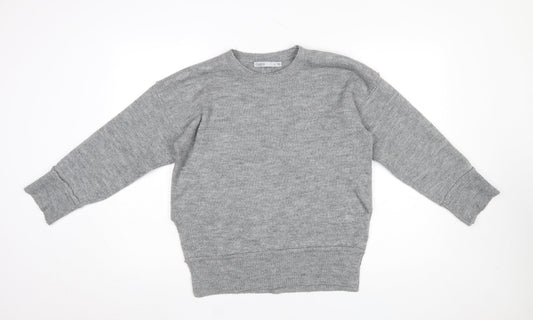 Oasis Womens Grey Crew Neck Pullover Jumper XS Acrylic Blend