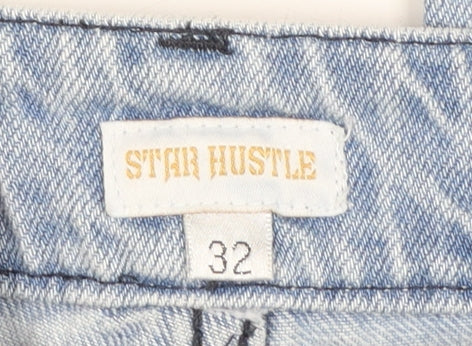 Star Hustle Men’s Blue Light-Wash Distressed Denim Jeans Size 32