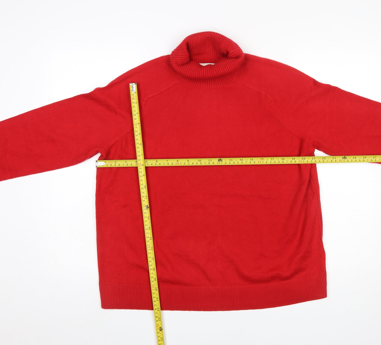 Marks and Spencer Women Red Roll Neck Long Sleeve Jumper Size L