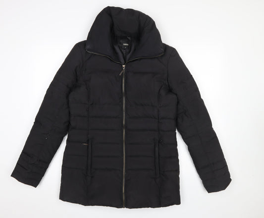 Oasis Womens Black Puffer Jacket Size M Mid-Length Winter Coat
