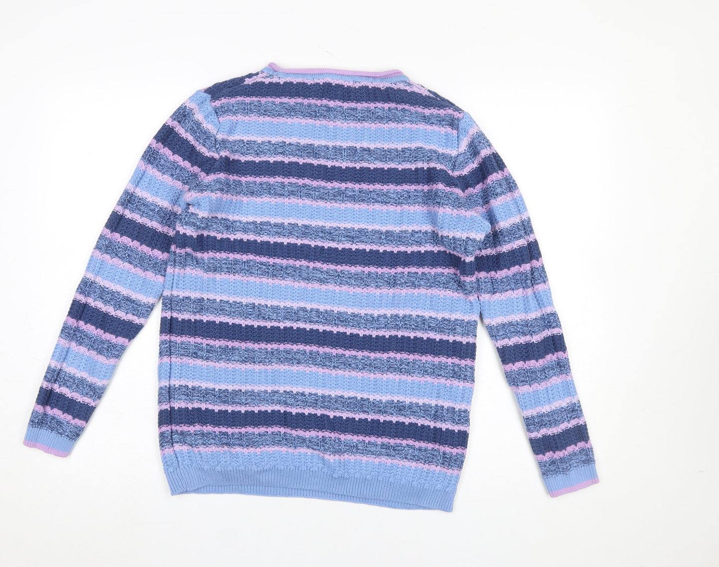 Isle Essentials Women's Multicoloured Cotton Striped Jumper M 14-16