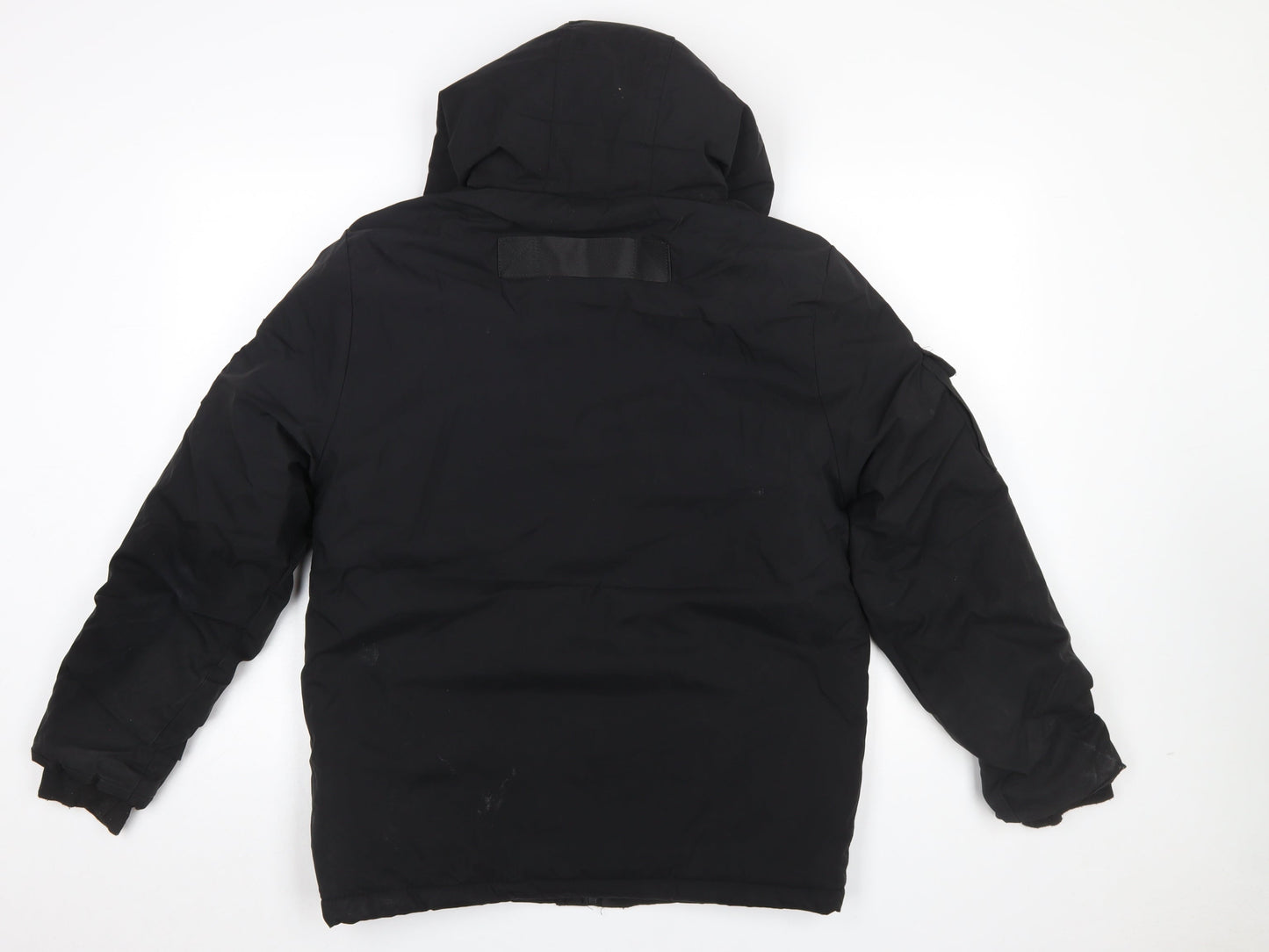STYLE&DENIM Men’s Black Hooded Padded Parka Jacket L