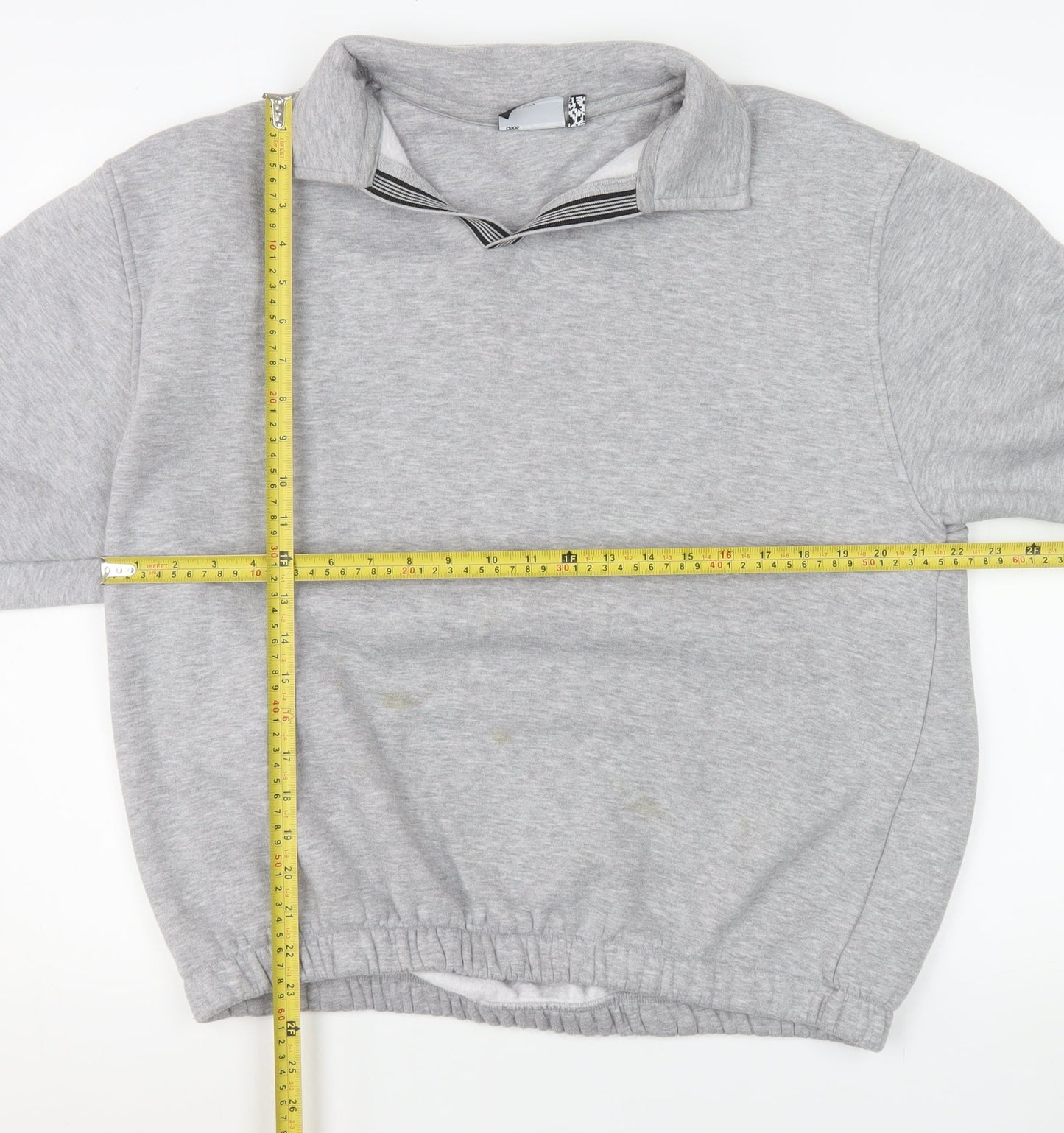 ASOS Men's Grey Collared Pullover Sweatshirt M Regular Fit