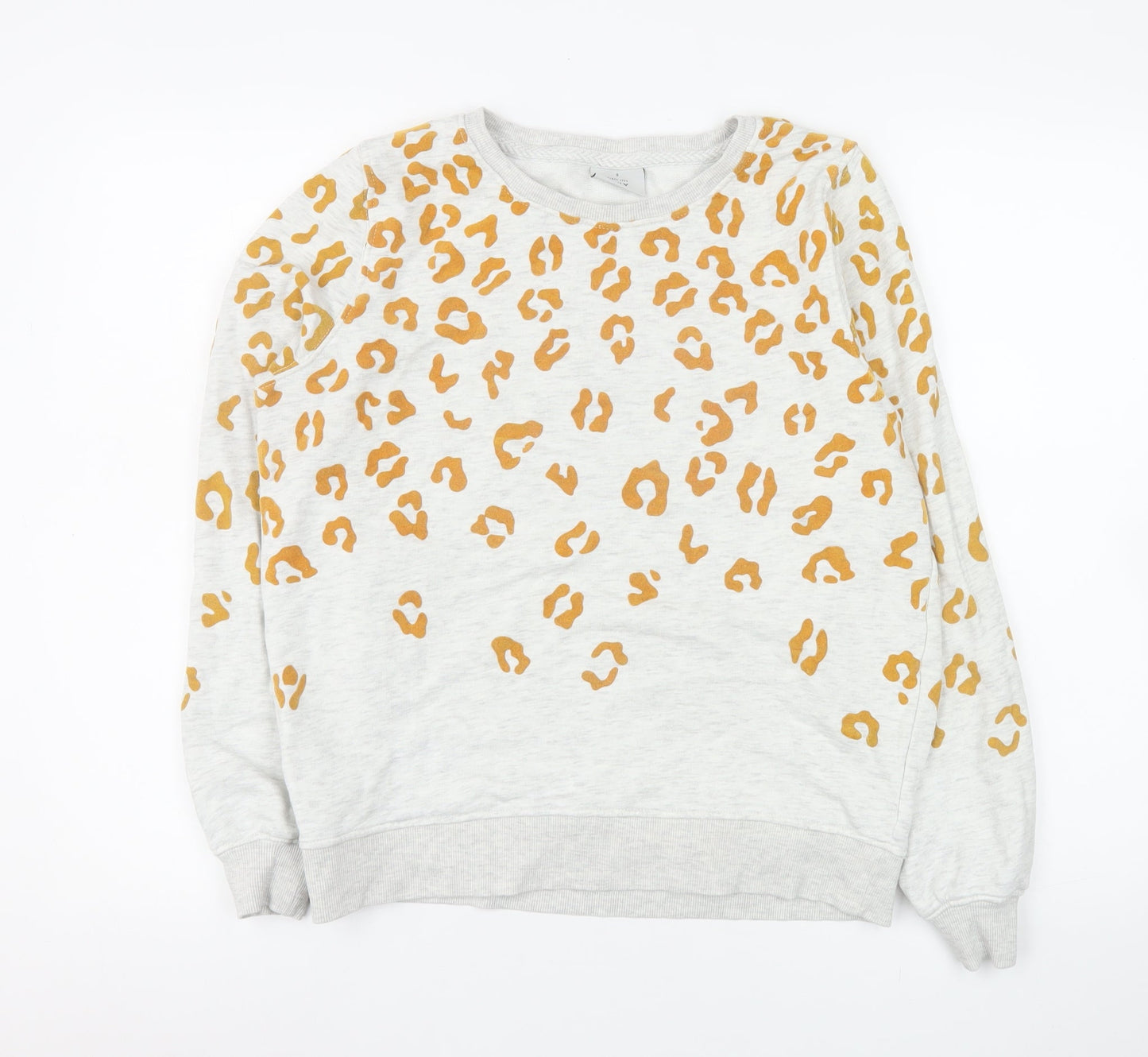 ONLY Womens Beige Animal Print Crew Neck Sweatshirt Size S