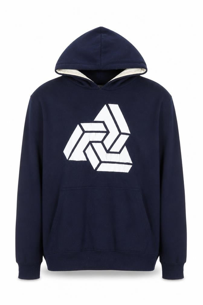 Derby Men's Blue Slim Fit Pullover Hoodie Size L Graphic Print