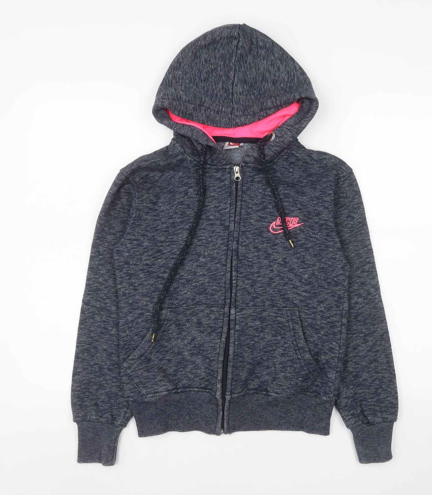 Nike Women's Blue Hooded Full Zip Cotton Jacket Size S
