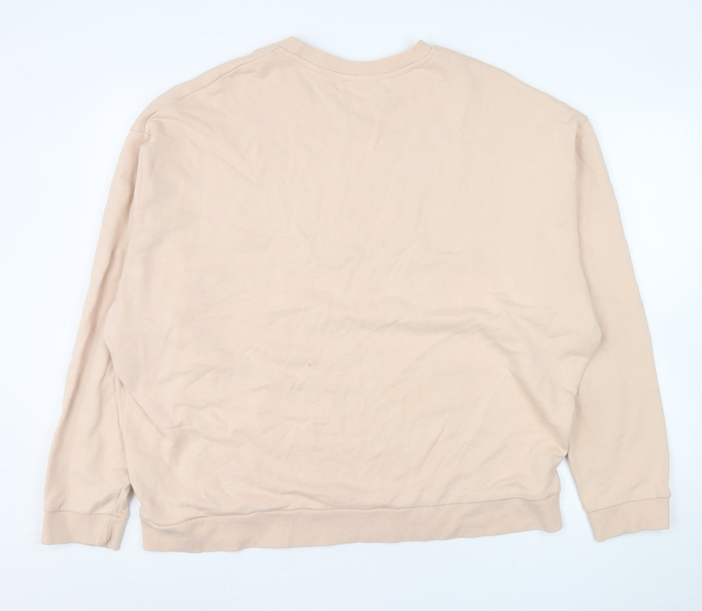 ASOS Design Women Beige 2XL Pullover Sweatshirt Dark Future Logo Cotton