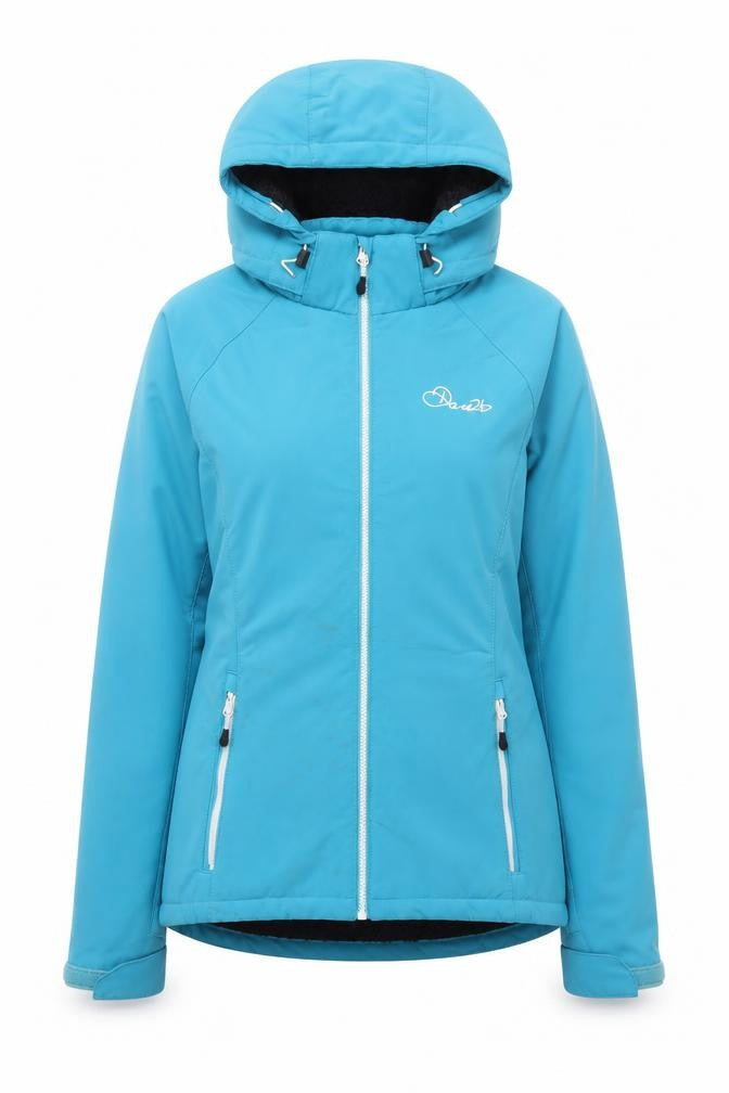 Dare 2b Womens Blue Softshell Hooded Mid-Length Jacket Size 10
