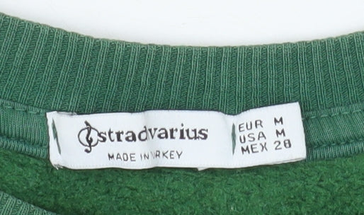 Stradivarius Womens Green Crew Neck Pullover Sweatshirt Size 12