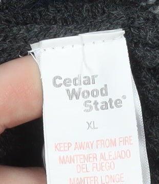 Cedar Wood State Men’s Grey Fair Isle Henley Jumper XL