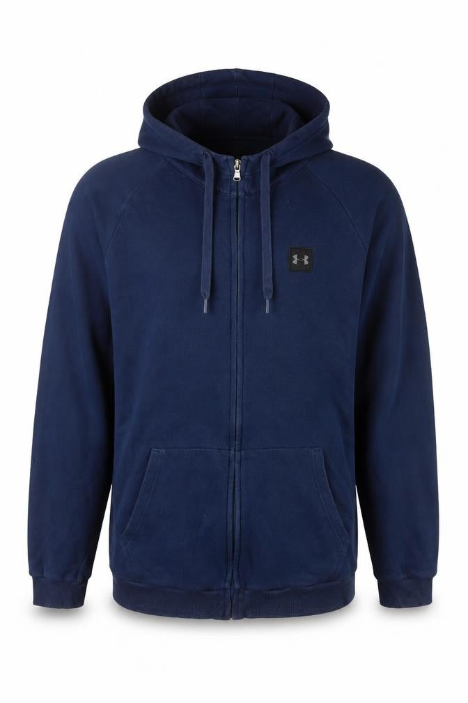 Under Armour Men’s Blue Full Zip Hooded Cotton Jacket Size M