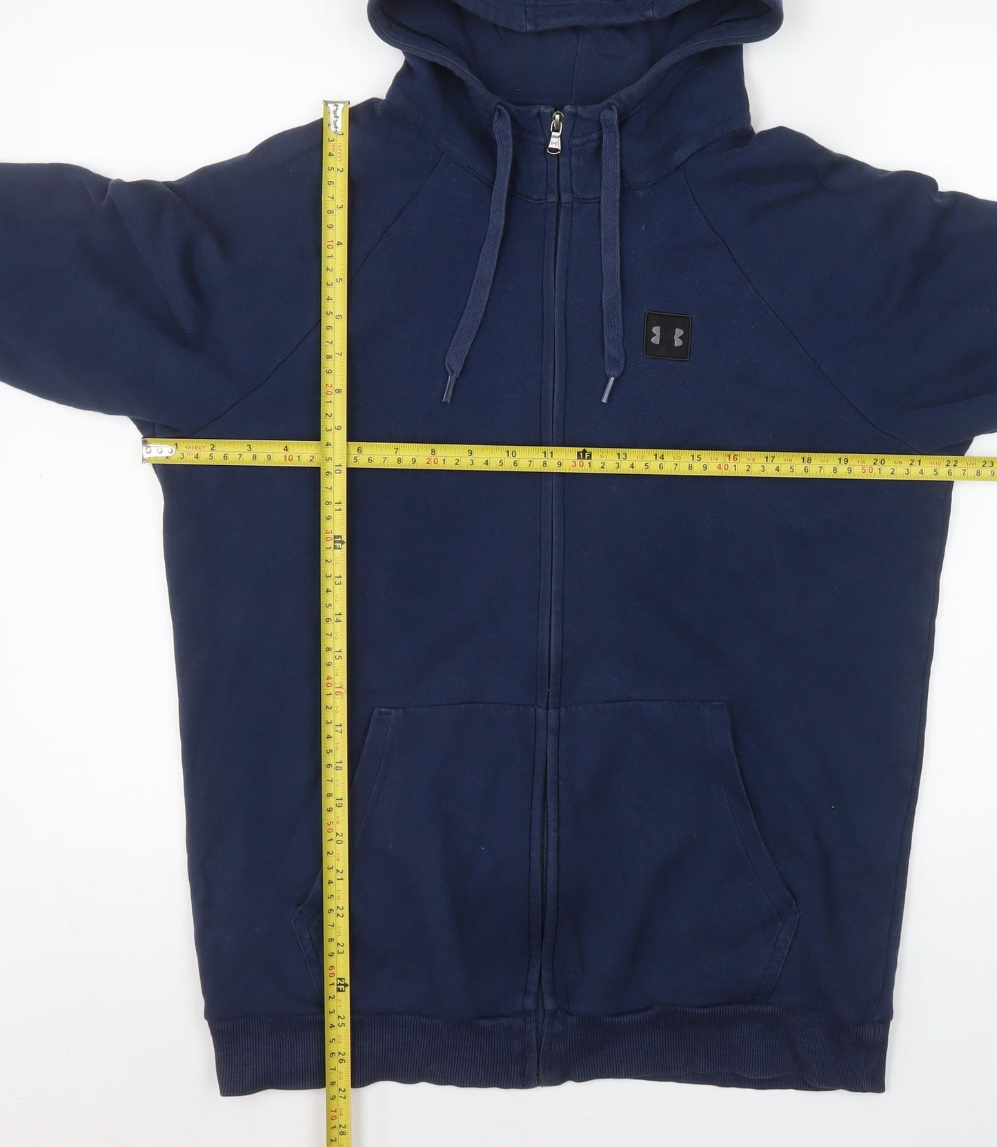Under Armour Men’s Blue Full Zip Hooded Cotton Jacket Size M