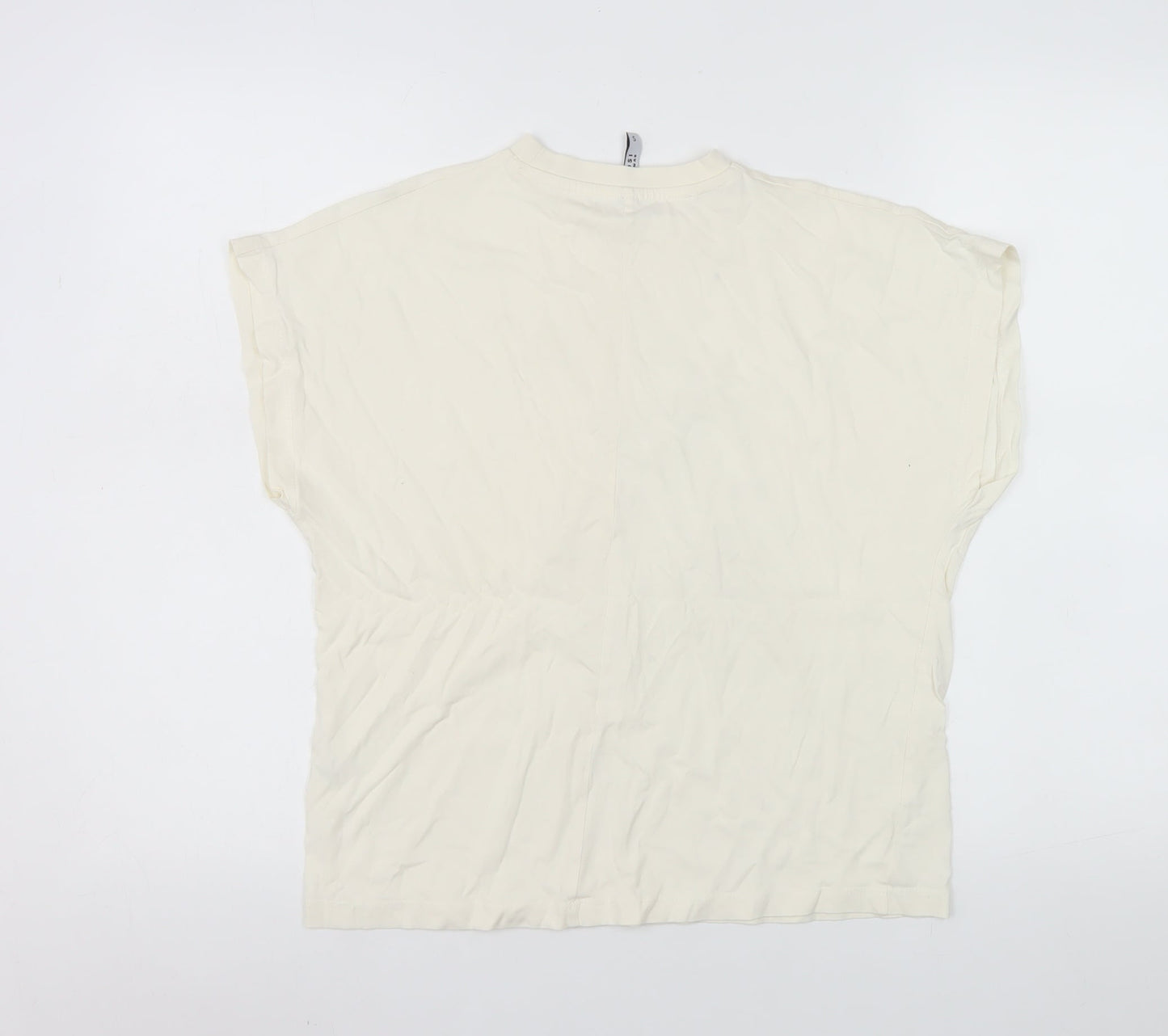 Tiffosi Women Ivory Future Print Basic T-Shirt Size S
