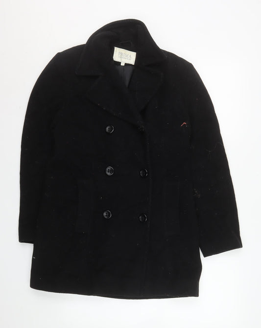 Prima Outerwear Women's Black Wool Blend Pea Coat Size 14