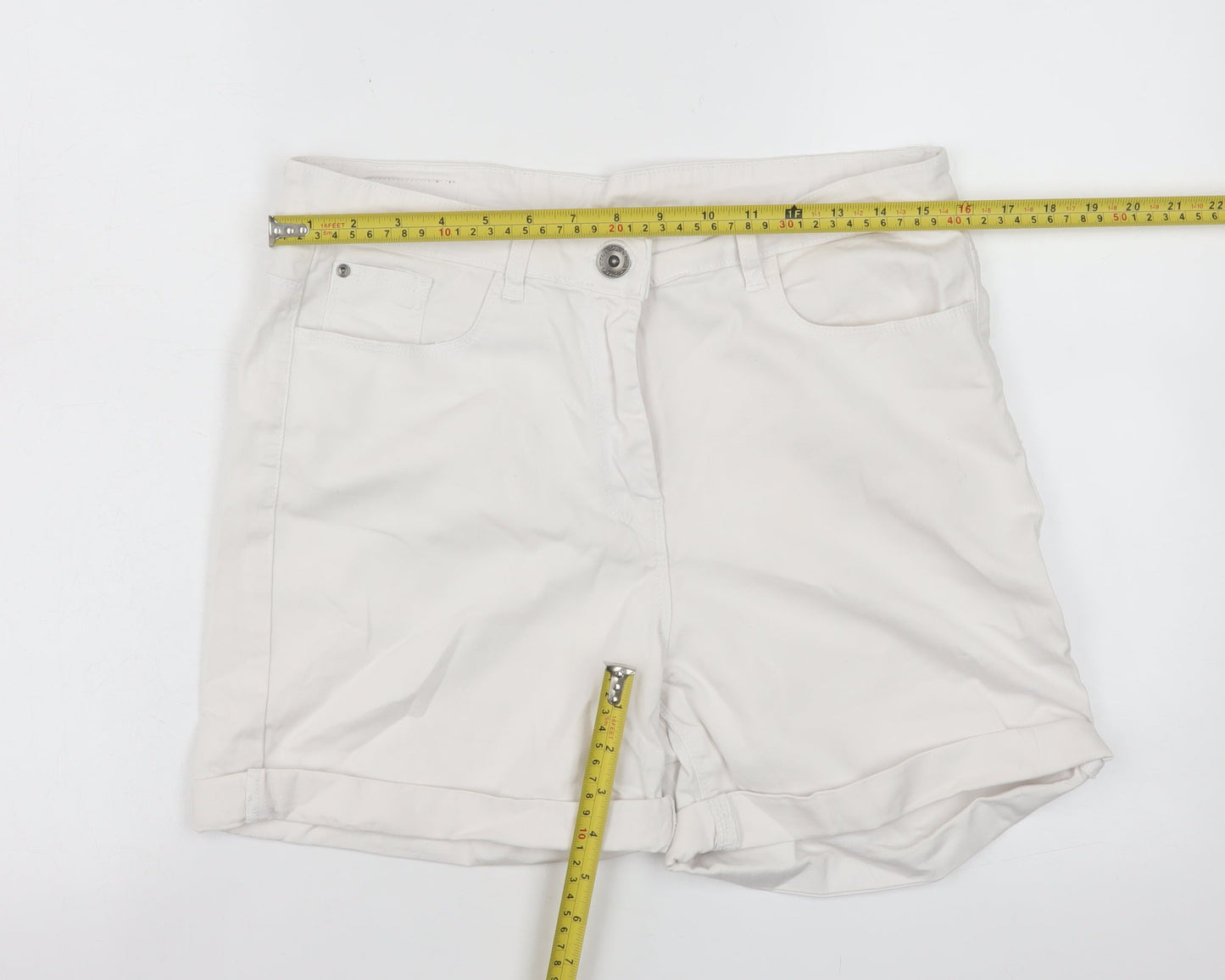 APT Women’s Ivory Chino Shorts Size 14 Stretch Cotton Twill