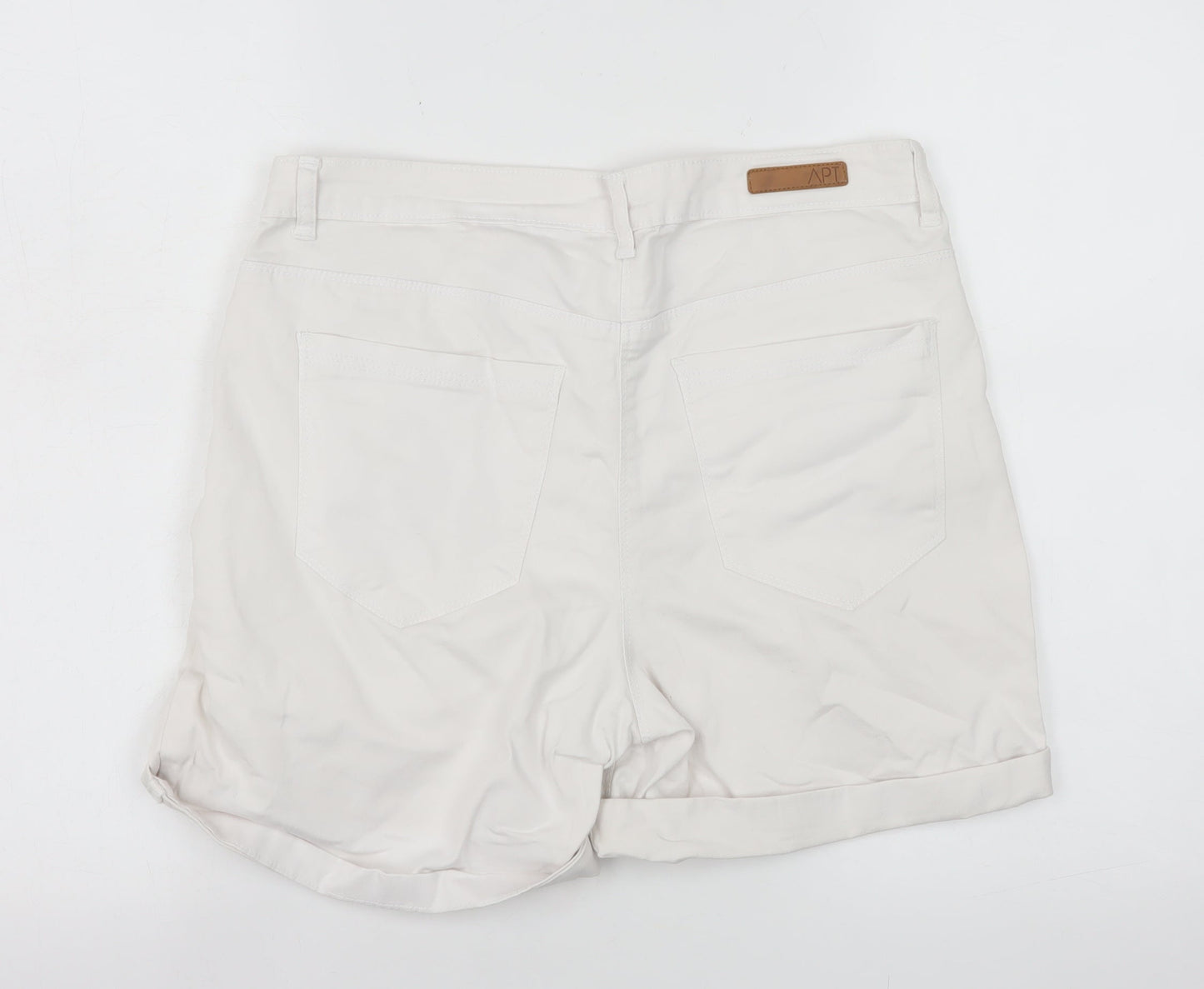 APT Women’s Ivory Chino Shorts Size 14 Stretch Cotton Twill