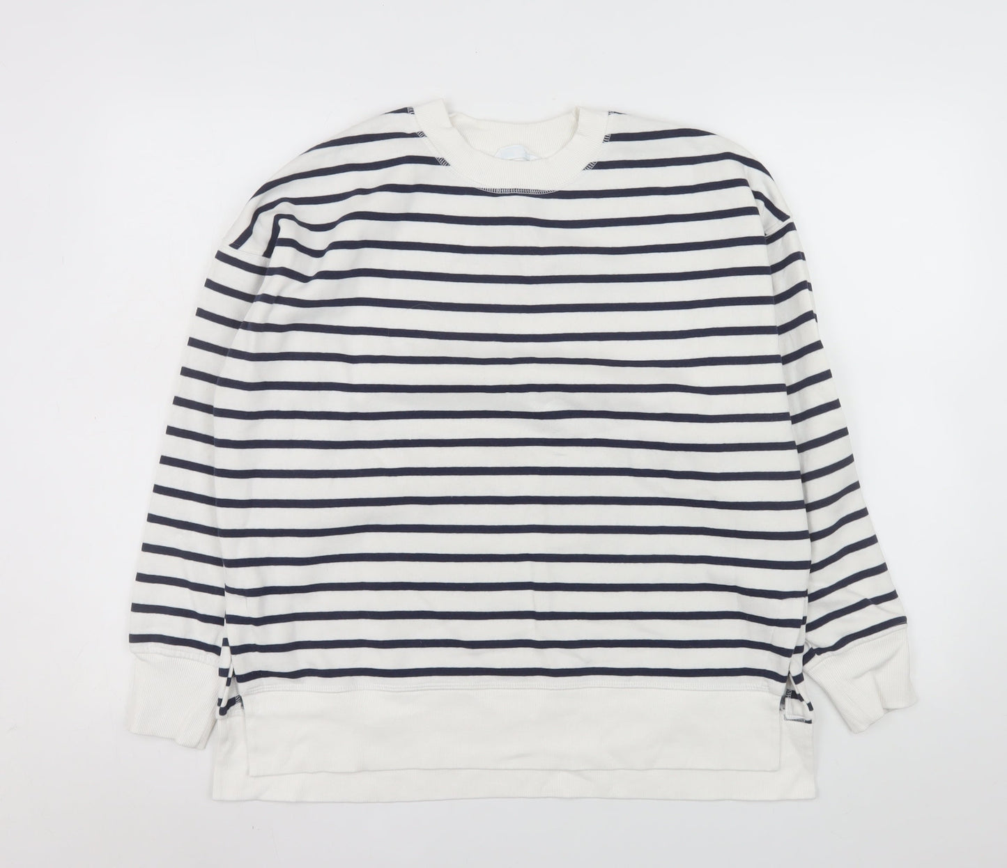 Primark Women’s Navy Stripe Pullover Sweatshirt 2XS Cotton Blend