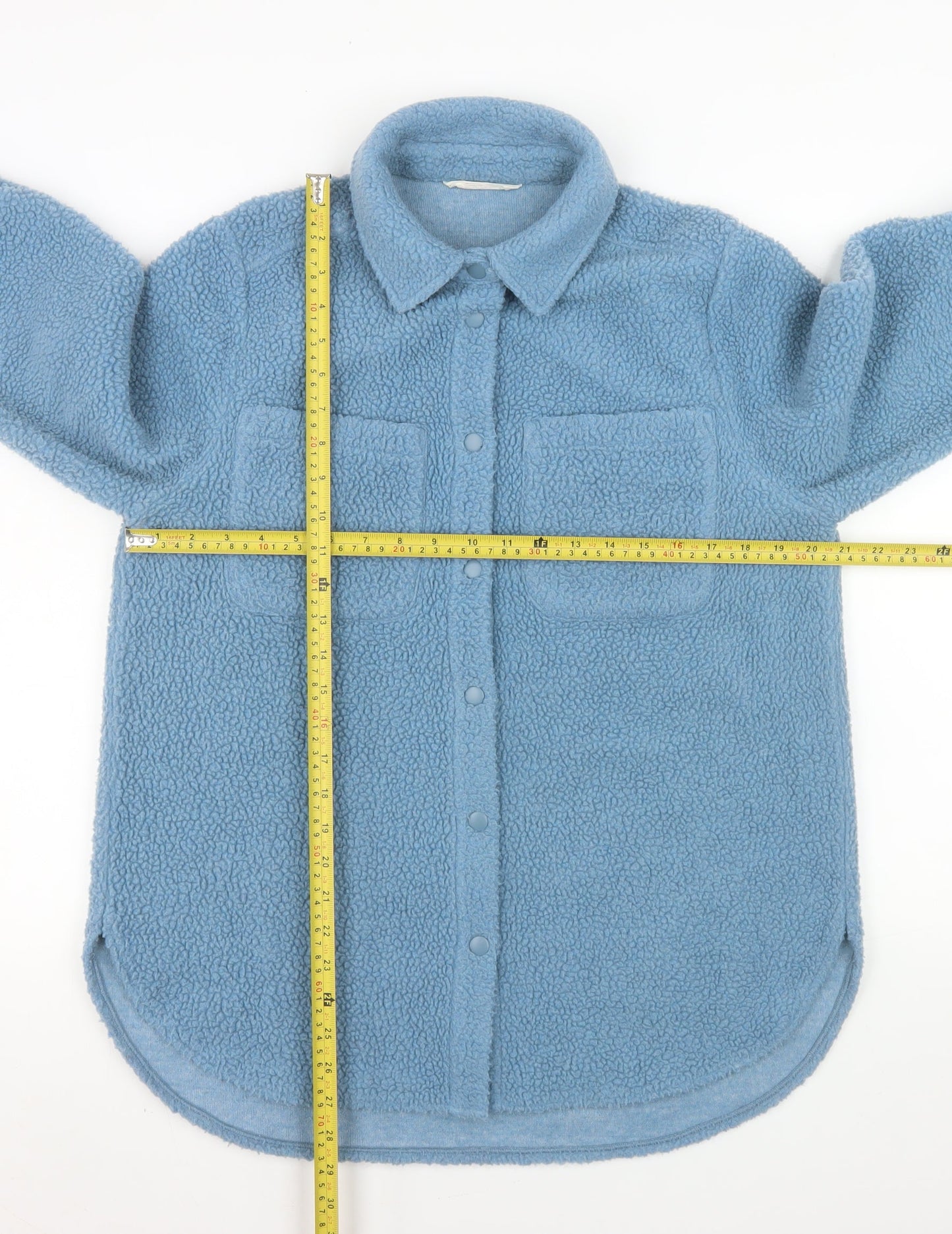 John Lewis Women’s Blue Fleece Button Jacket Size S