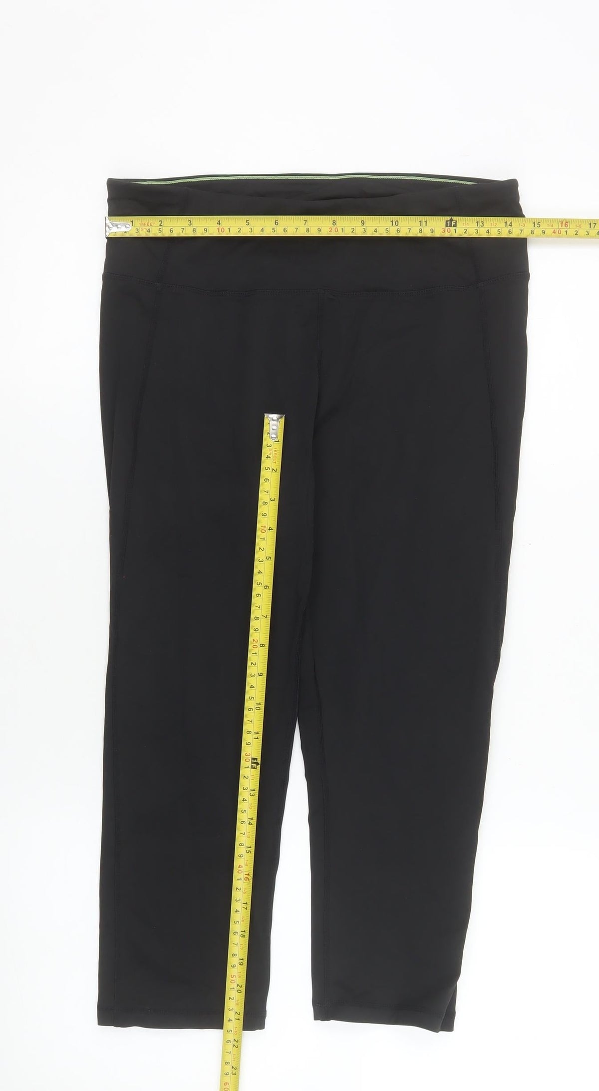Calvin Klein Women Black Capri Leggings L Performance Activewear