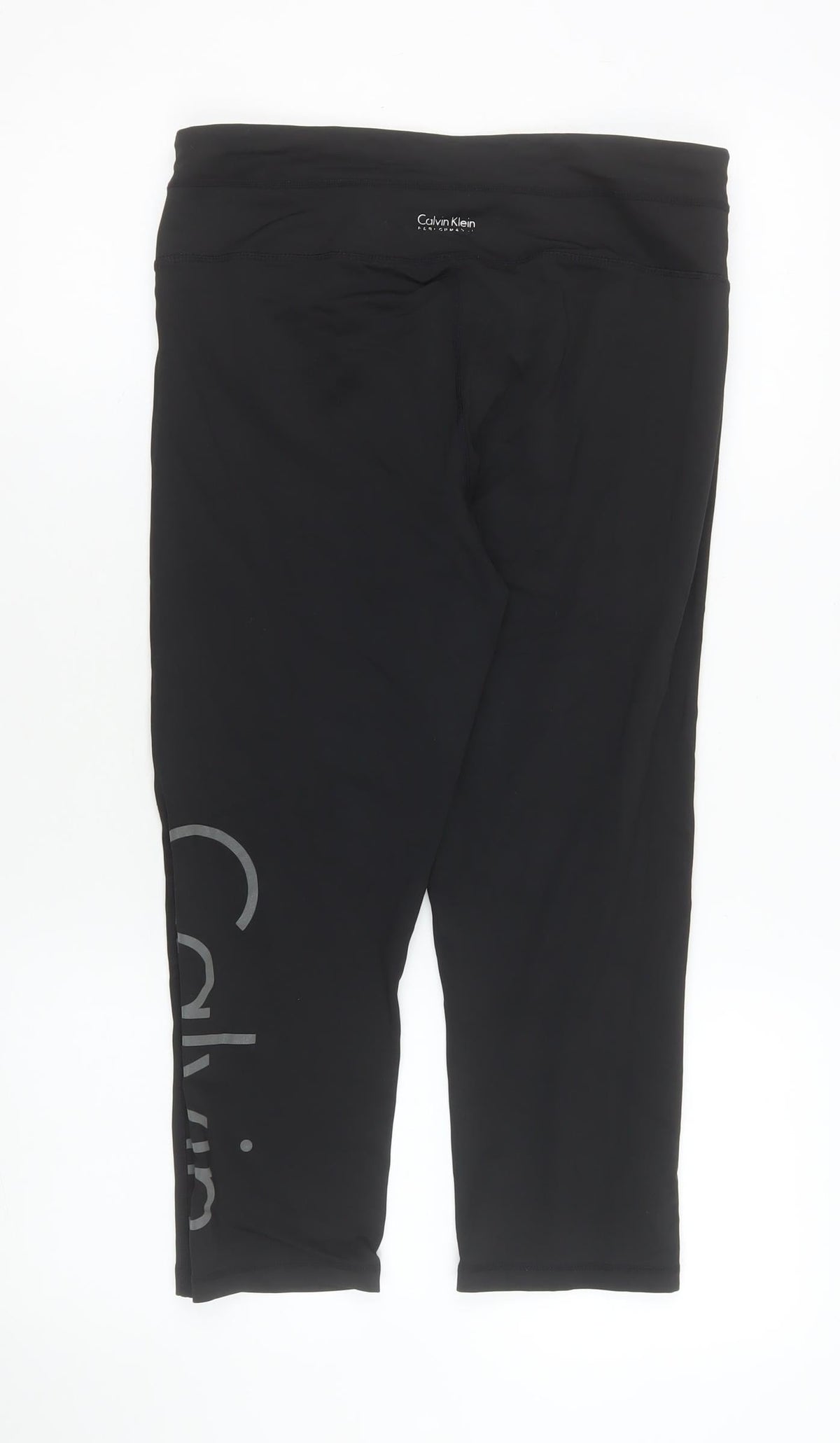 Calvin Klein Women Black Capri Leggings L Performance Activewear