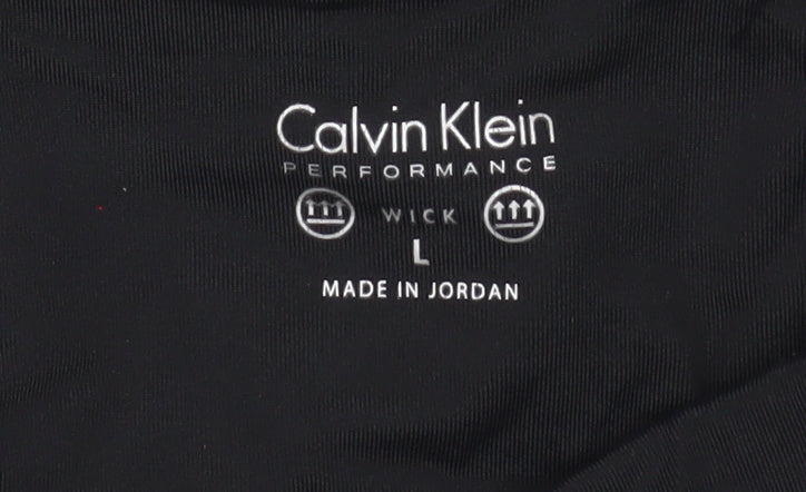 Calvin Klein Women Black Capri Leggings L Performance Activewear