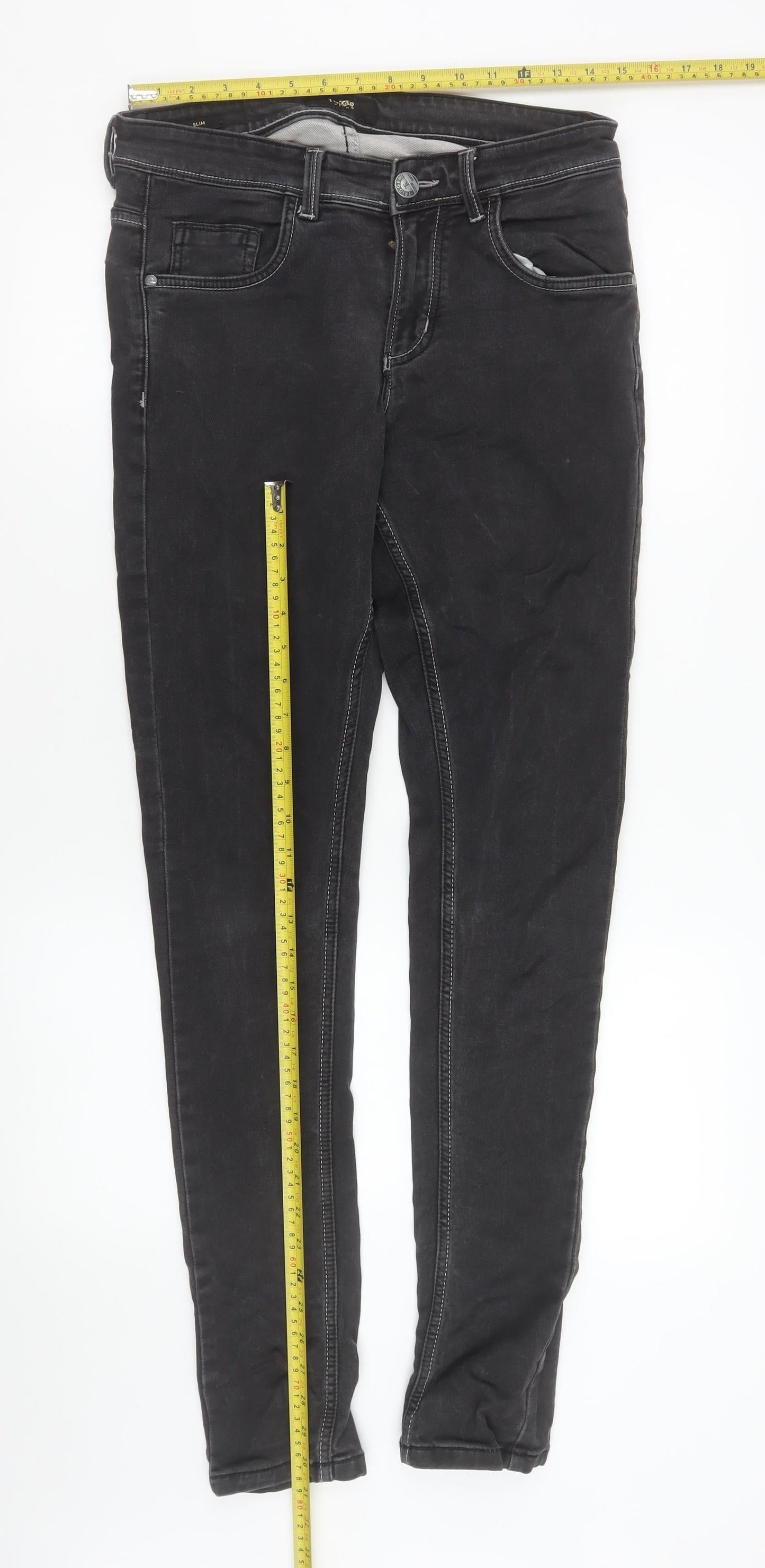 Trigger Men's Black Slim Fit Stretch Denim Jeans Size 30