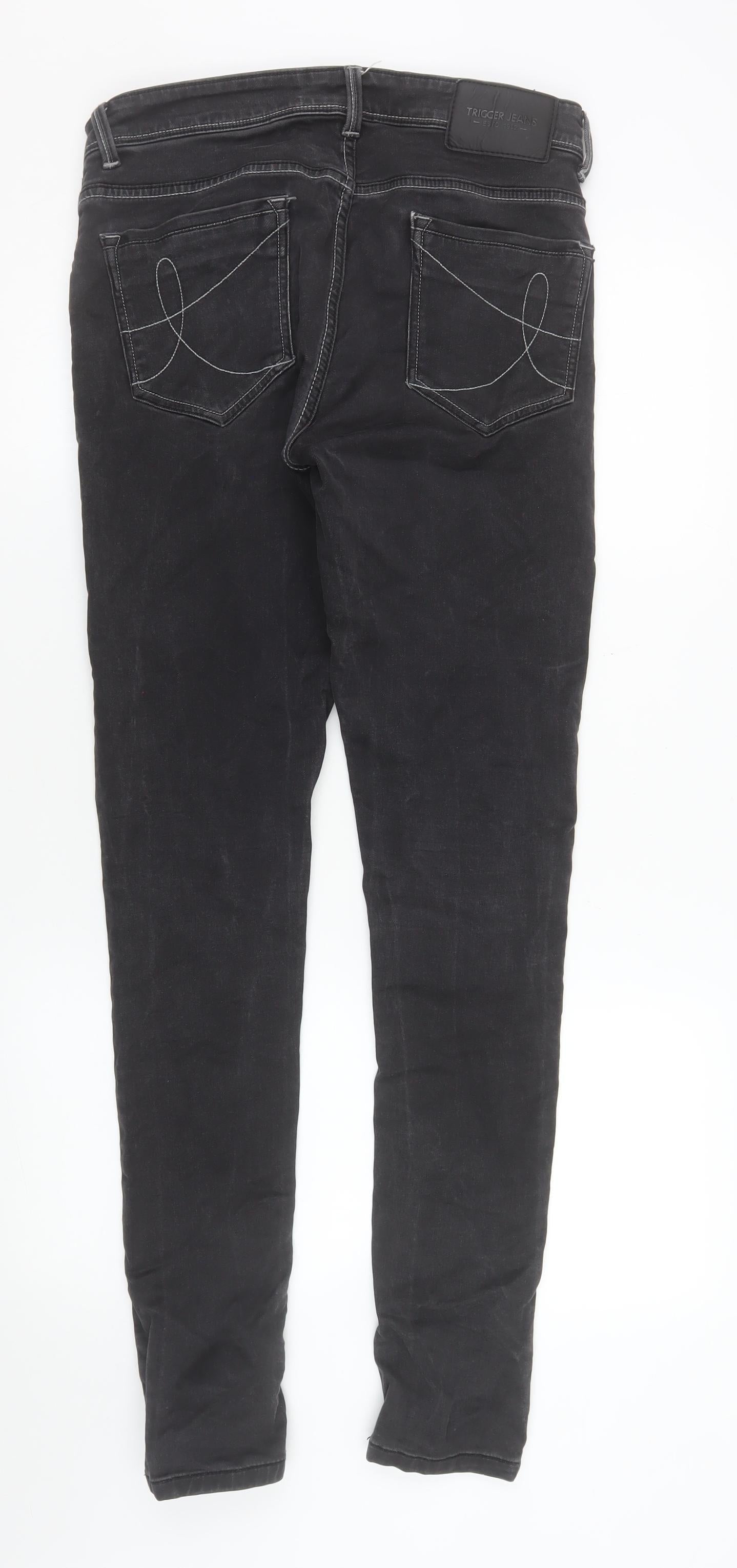 Trigger Men's Black Slim Fit Stretch Denim Jeans Size 30