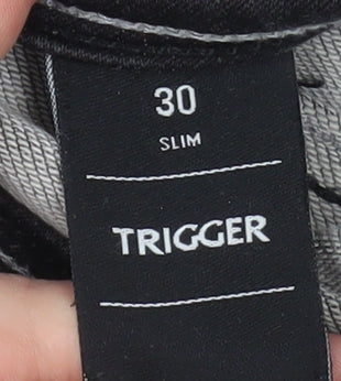 Trigger Men's Black Slim Fit Stretch Denim Jeans Size 30