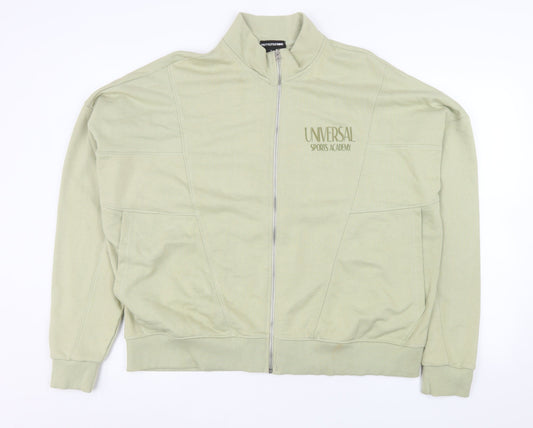 PrettyLittleThing Women’s Green Logo Full Zip Basic Jacket Size S