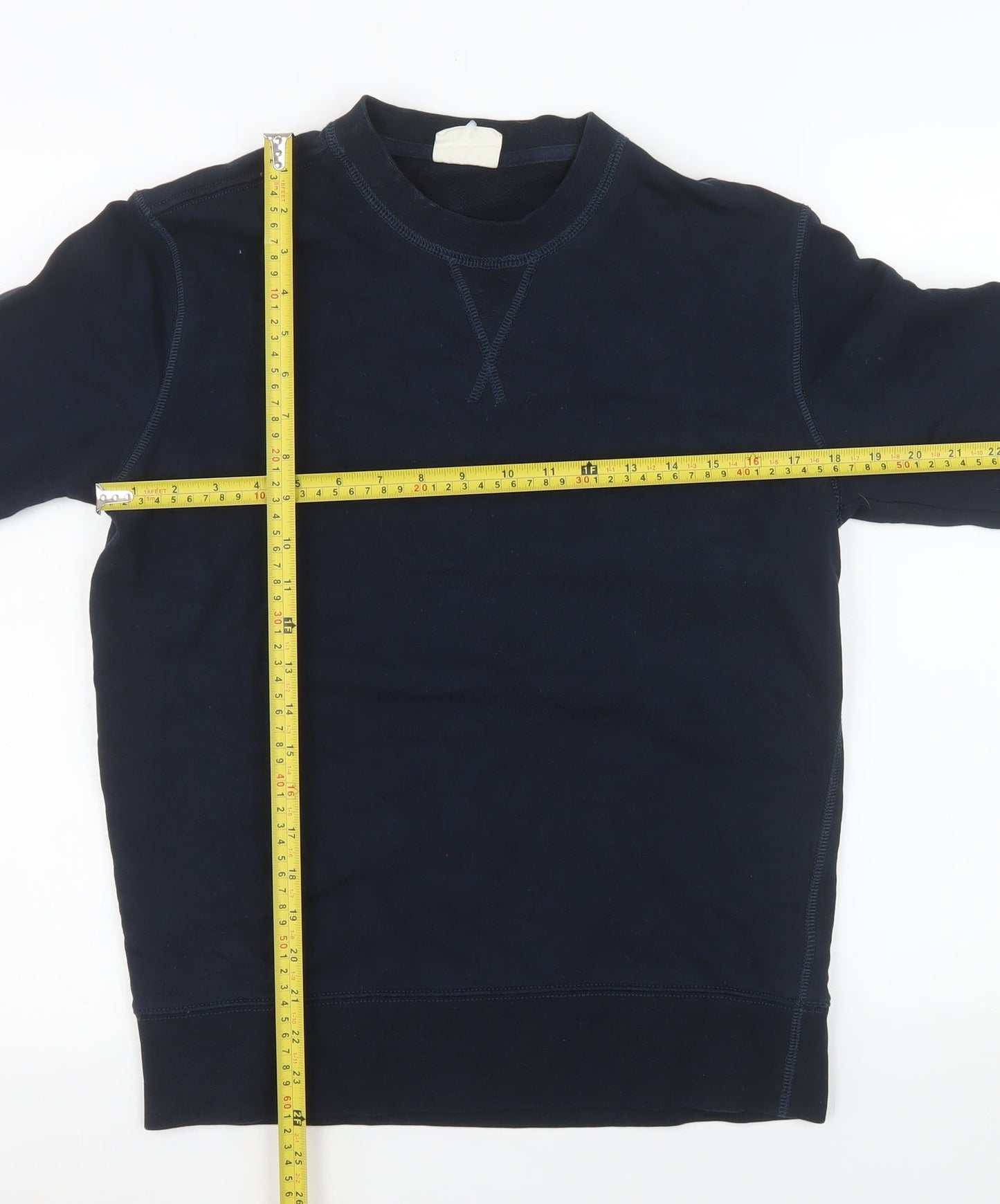 Marks and Spencer Men's Blue Crew Neck Regular Fit Cotton Sweatshirt M