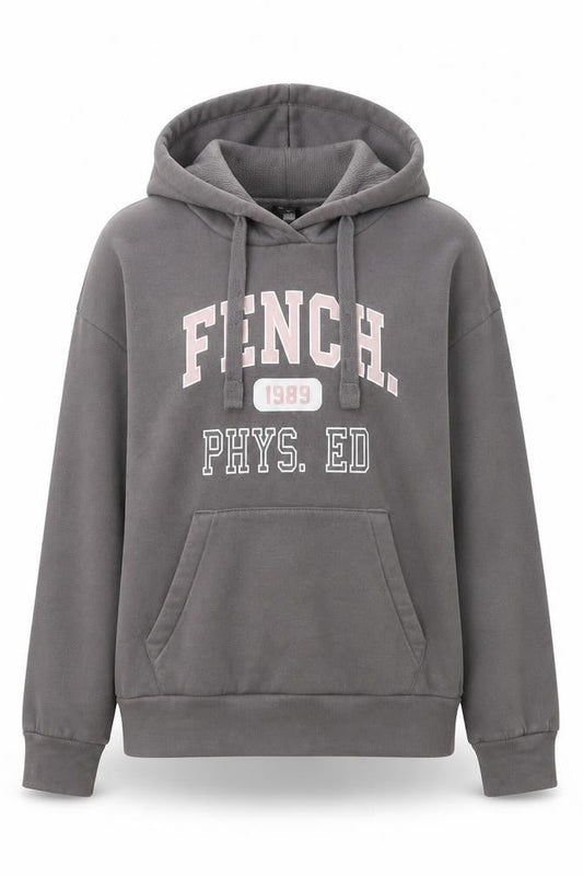 Bench Women’s Grey Pullover Hoodie UK 12 Medium Cotton Blend