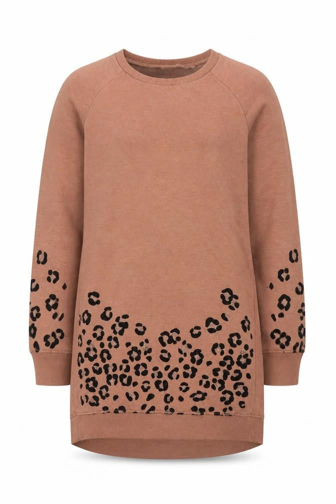 Next Girls Brown Animal Print Long Sleeve Pullover Sweatshirt 11 Years