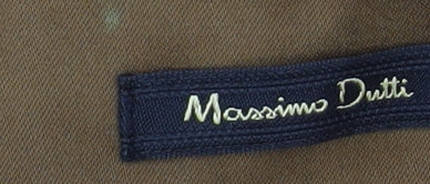 Massimo Dutti Women Brown High Rise Chino Trousers Size 8