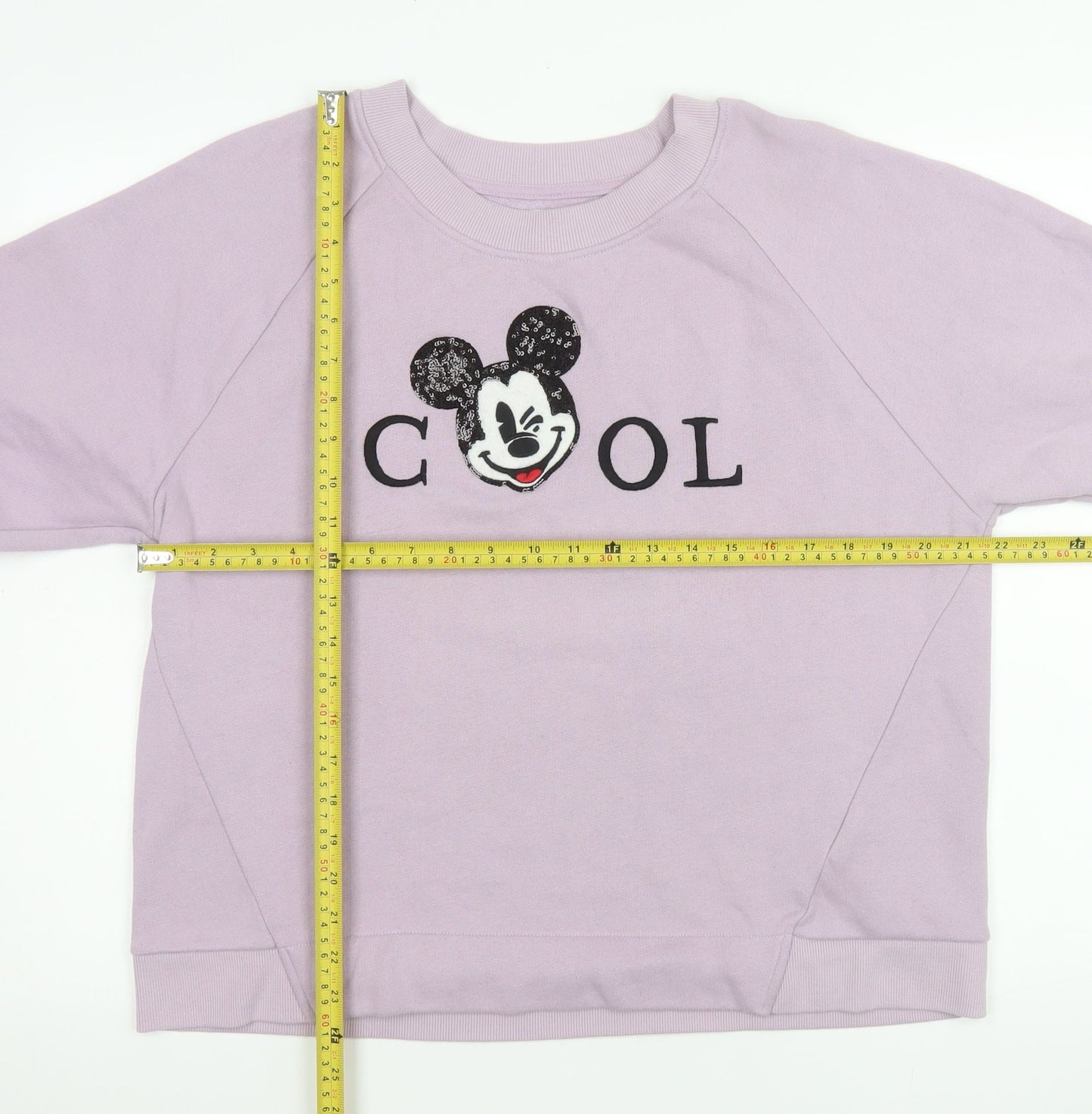 Bershka Disney Women Lilac Pullover Sweatshirt L Mickey Cool Print