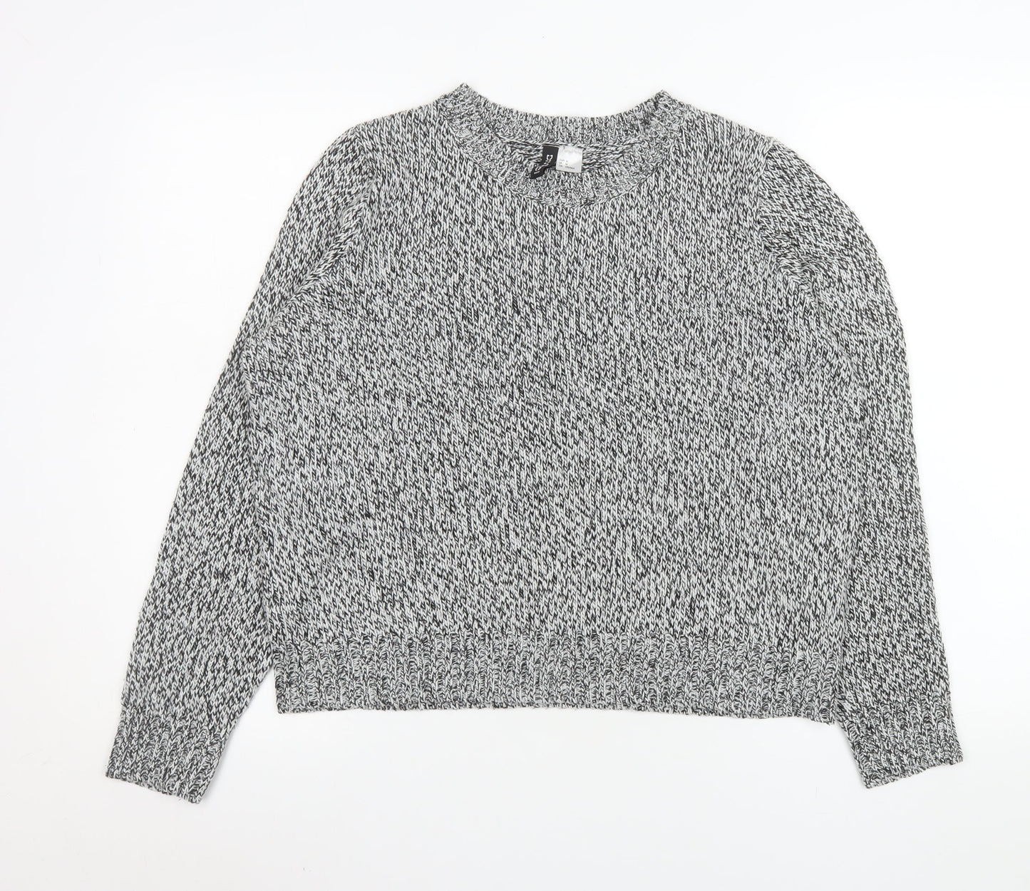 H&M Divided Men's Grey Chunky Knit Pullover Jumper Size M