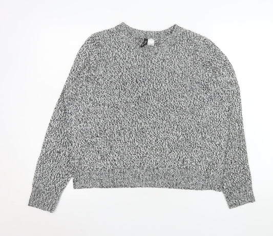 H&M Divided Men's Grey Chunky Knit Pullover Jumper Size M