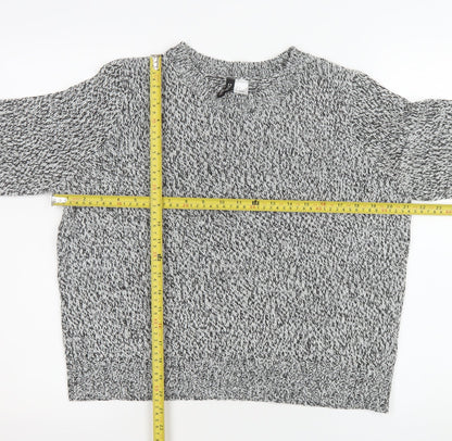 H&M Divided Men's Grey Chunky Knit Pullover Jumper Size M