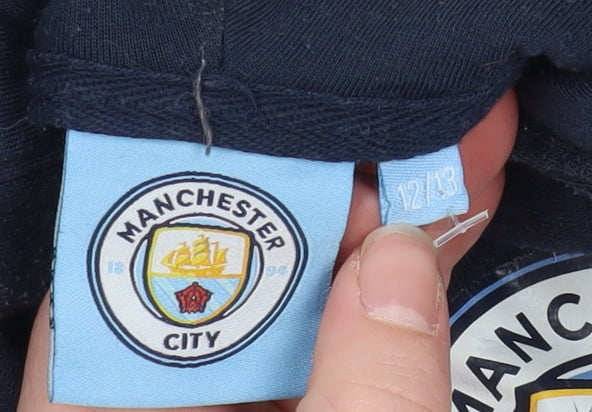 Manchester City Teens Blue Hooded Full Zip Jacket Size 12