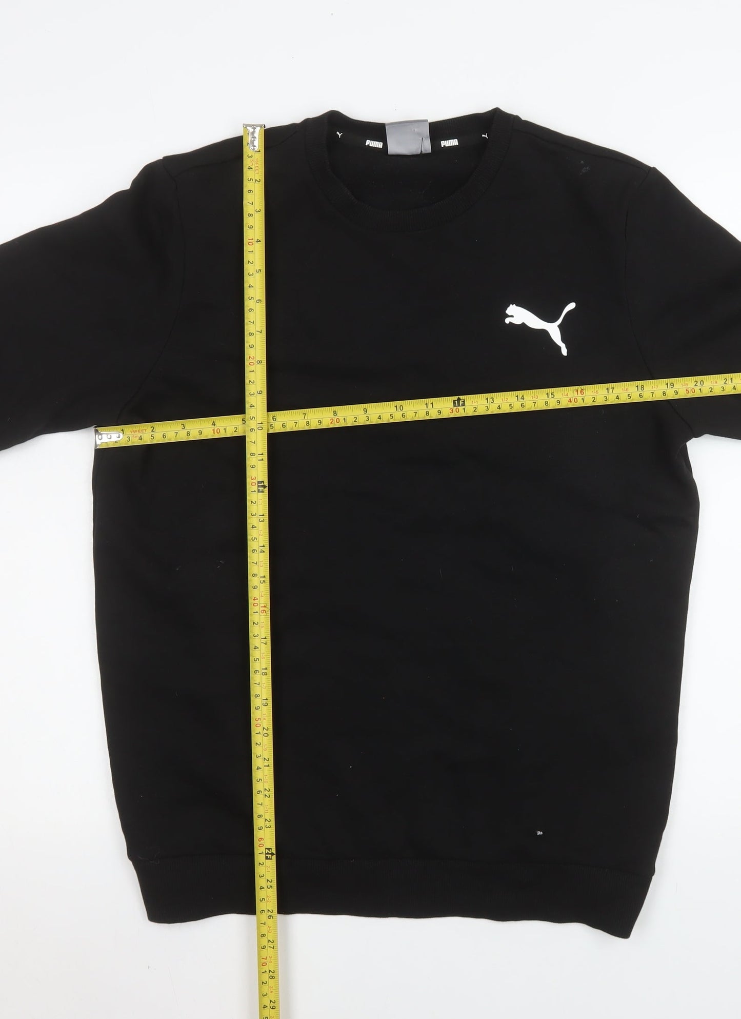 Puma Men's Black Small Crew Neck Pullover Sweatshirt