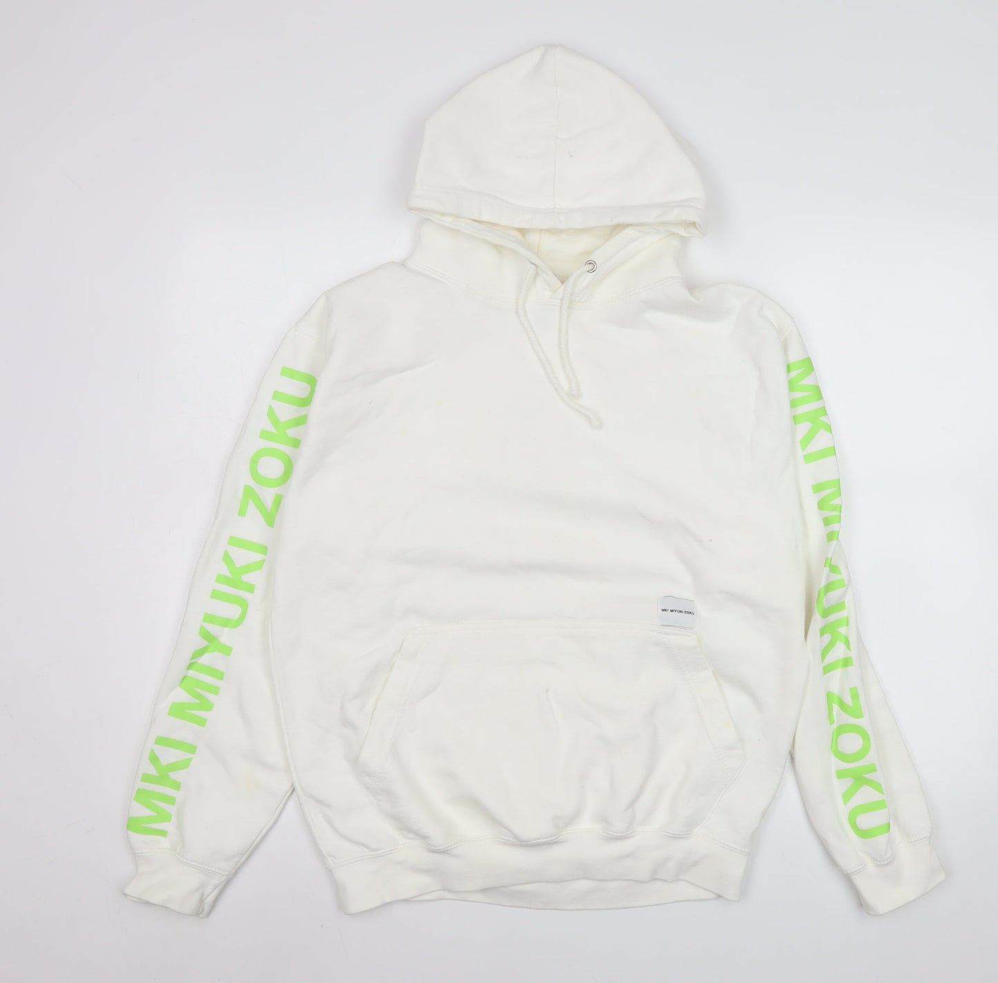 MKI Miyuki Zoku Men’s White Pullover Hoodie Medium Logo Print