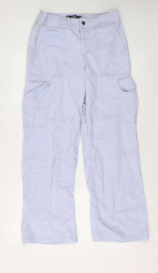 Hollister Men’s Grey Cargo Trousers Size 29 Regular Cotton Comfort